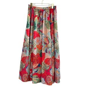 Calypso St Barth Floral Maxi Skirt Womens Large Multi Elastic Waist Resortwear